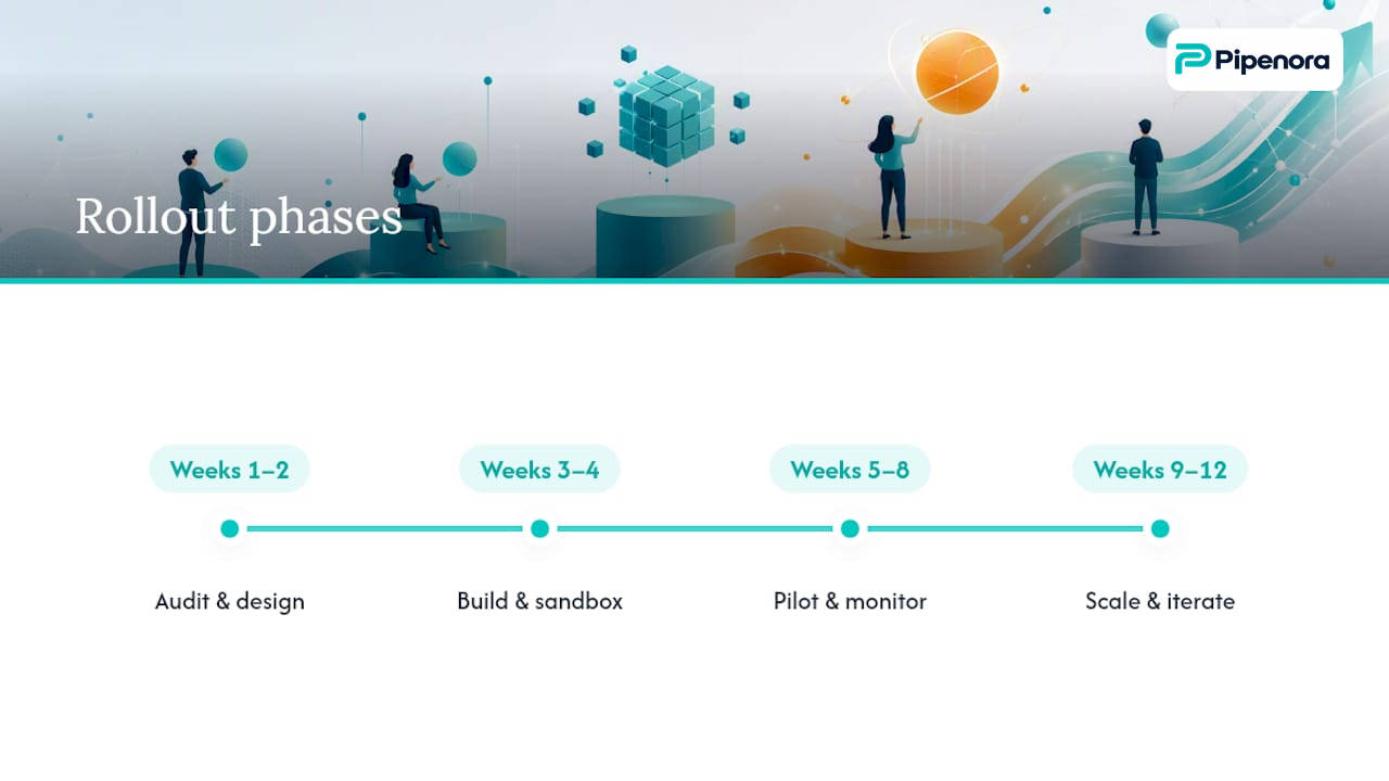 Four-phase sales workflow rollout timeline